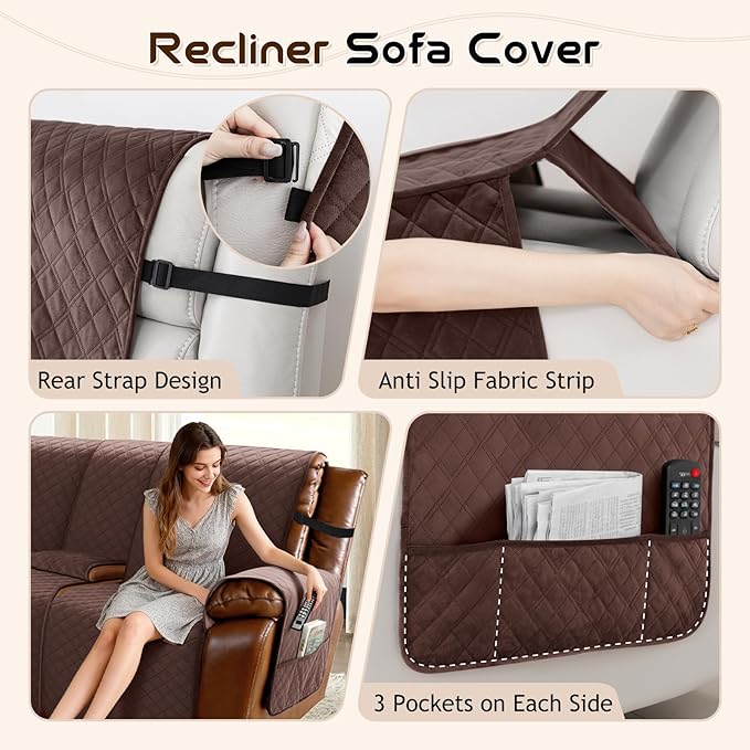 Arfntevss Waterproof Recliner Sectional Couch Covers - Image 4