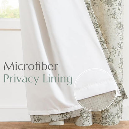 jinchan Linen Blend Floral Curtains - Image 5