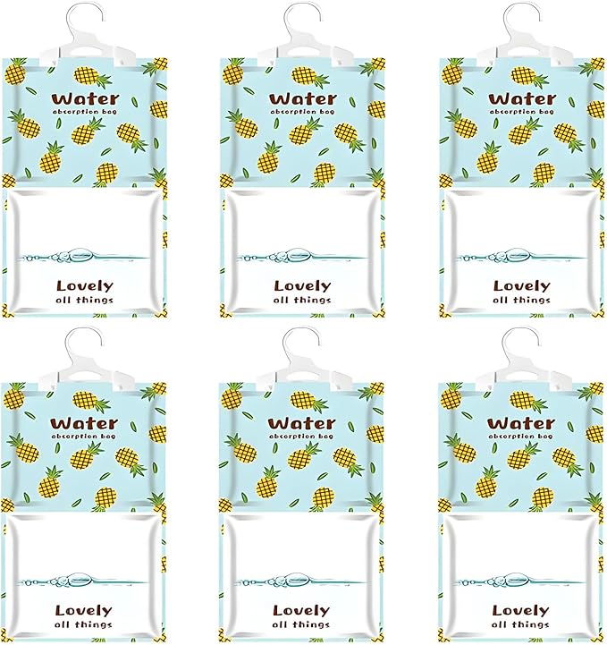 6 Pack Moisture Absorber Hanging Bags, Fragrance Free Humidity Packs, Hanging by NICOLEKAY