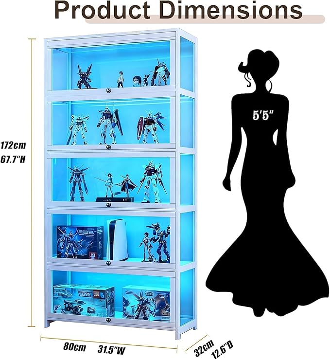 5 Tier Curio Display Cabinet - Image 2