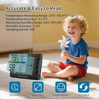 Hygrometer Thermometer Gauge Mini Digital, Monitor Indoor Outdoor Humidity - Image 4