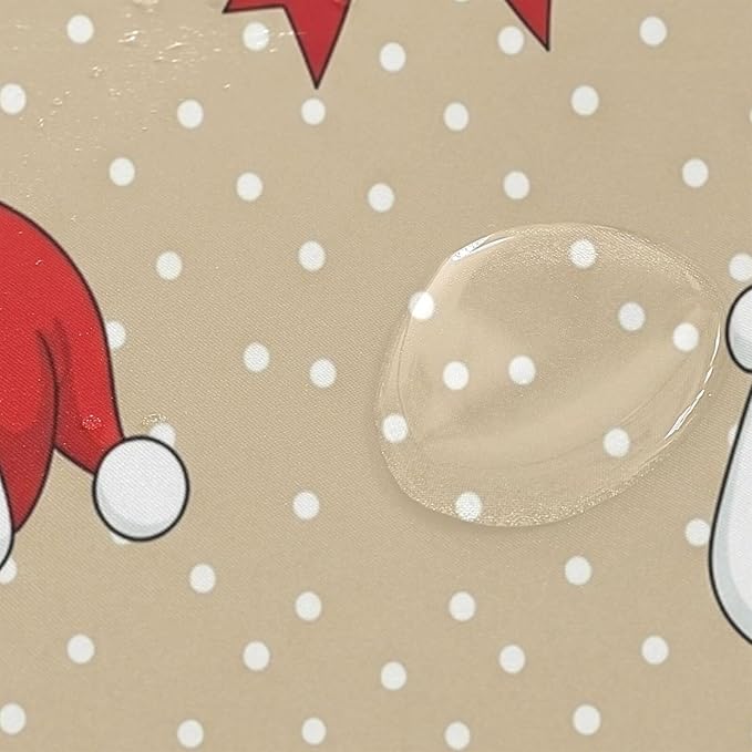 Christmas Santa Beige Dots Shower Curtain Liner 72×72 inch - Image 4