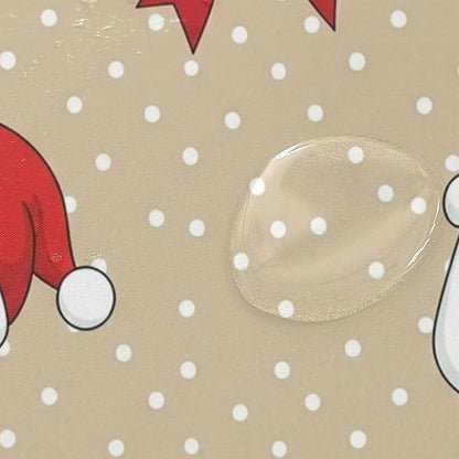 Christmas Santa Beige Dots Shower Curtain Liner 72×72 inch - Image 4