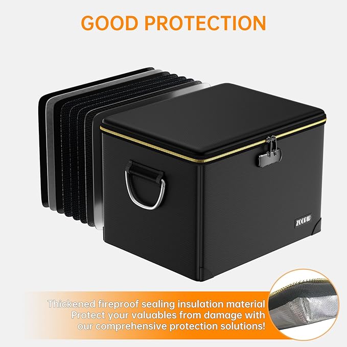 Fireproof Document Box, Hard Case File Organizer - Image 6