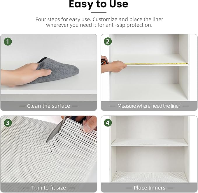 BAGAIL Drawer and Shelf Liner, 17.5 in X 10 Ft Non-Adhesive Shelf Liners - Image 6