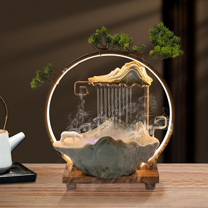 15In Fake Tree Bonsai Humidifier Water Fountain Waterfall Indoor Tabletop by kunghei