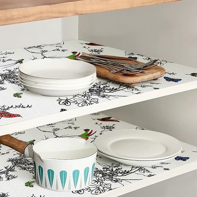 Tatyanna Shelf Liner for Kitchen Cabinets Non Adhesive Drawer Liner Floral - Image 8
