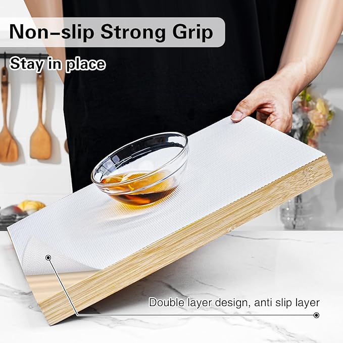 Drawer and Shelf Liner for Kitchen Cabinet, Non-Adhesive Cabinet Liner 18in x - Image 2