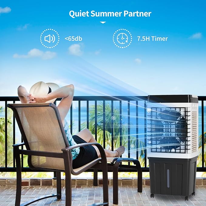 TABU 2953CFM Evaporative Air Cooler, 3-in-1 Portable Swamp Cooler - Image 5