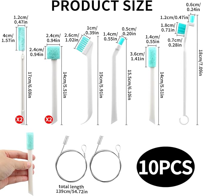 10-PCS Ice Maker Cleaning Brush Set, Small Cleaning Brushes Set & Crevice - Image 2