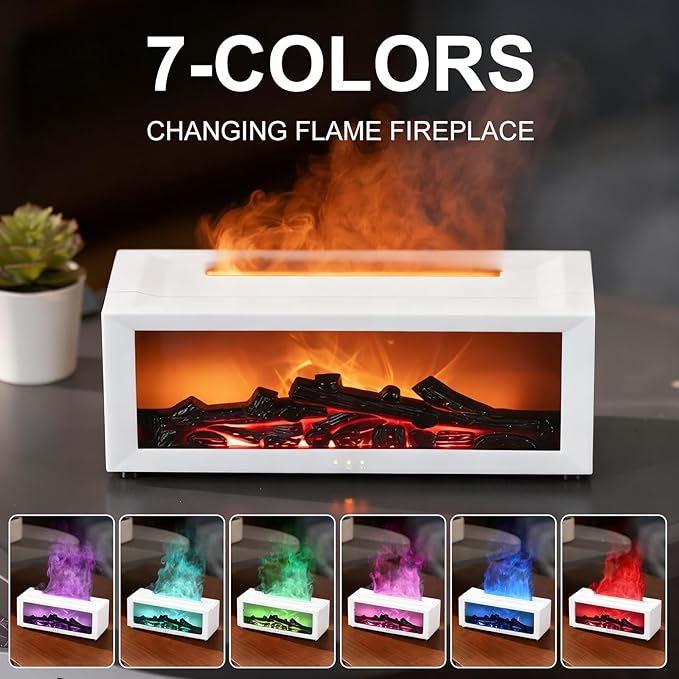 Fireplace Aroma Essential Oil Diffuser, 150ml Ultrasonic Humidifier, Scent - Image 6