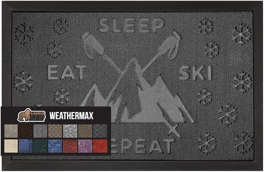 GORILLA GRIP 100% Waterproof All-Season WeatherMax Doormat, US Designed Natural by GorillaGrip
