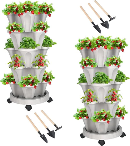 DUNCHATY Stackable Planter, Vertical Garden Planter by DUNCHATY
