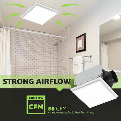 Homewerks 7141-50-G4 Bathroom Fan Integrated LED Light Ceiling Mount Exhaust - Image 6