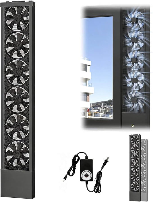 Vertical Window Exhaust Fan for Sliding Windows-Easy Tool-Free Installation by Unknown