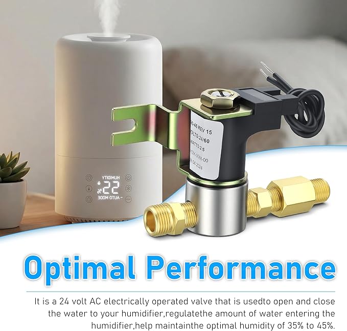 990-53 Humidifier Solenoid Vavle Assembly, Humidifier Water Valve 24 Volts - Image 3