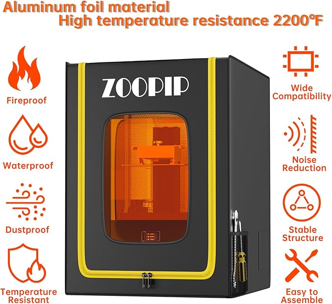 3D Printer Enclosure, Fireproof Resin 3D Printer Enclosure, Dustproof Vented - Image 2