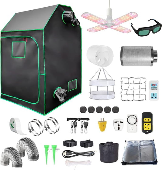 4x4 Grow Tent Kit, Complete High Reflective Mylar Indoor Grow Tent + LED Grow by iMeshbean