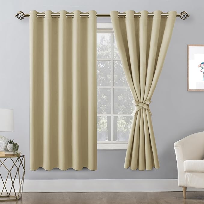Hiasan Blackout Curtains for Bedroom, 60 x 63 Inches Length - Image 2