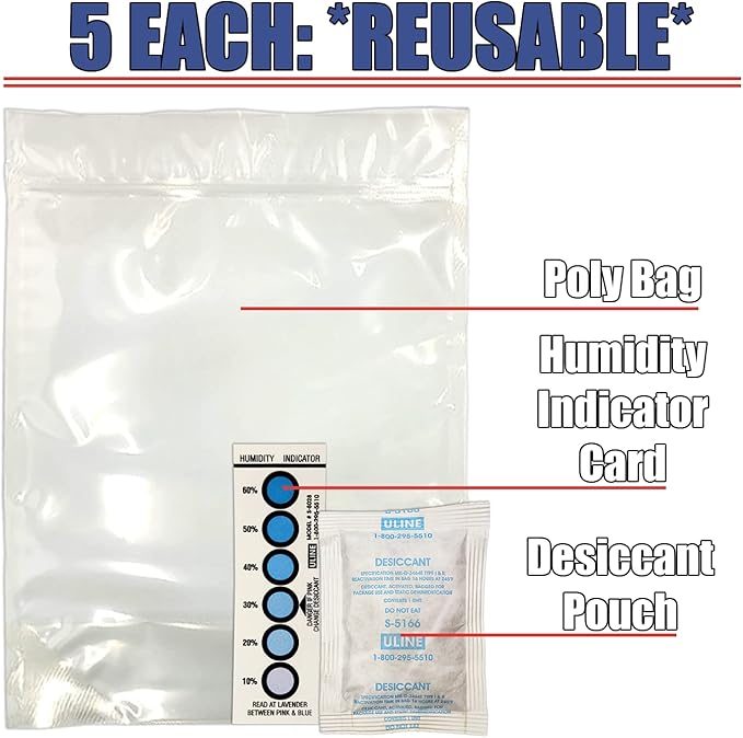 3D Printer Filament Storage Kit Includes: 5 Resealable Nylon/LDPE Gusseted - Image 2
