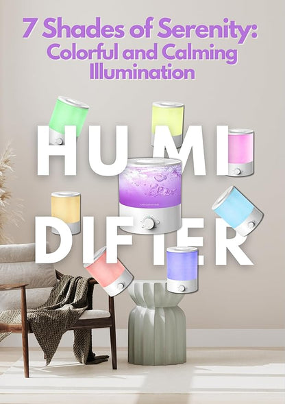 MEGAWISE Sleek 1.5L Humdifier for Bedroom, 24dB Cool Mist Ultrasonic humidifiers - Image 2