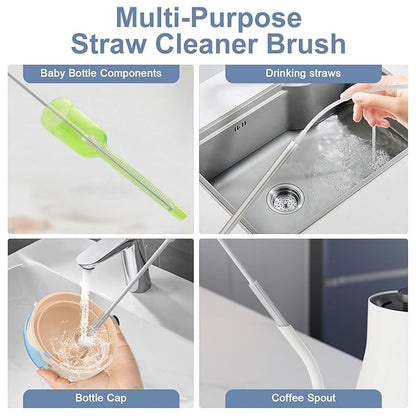 Reusable Silicone Straw Cleaner Brush Set, Flexible&Bendable Design, Dishwasher - Image 6