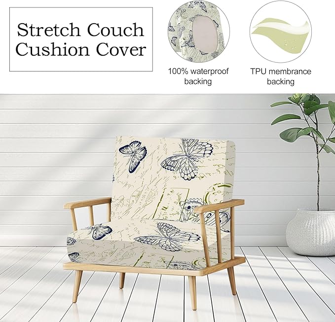 12pcs Outdoor Printed Sofa Seat Cushion Covers Strechable, Waterproof Elastic - Image 4