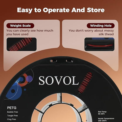 Sovol 3D Printer PETG Filament 1.75mm 1KG, High Precision, Strong Toughness - Image 7