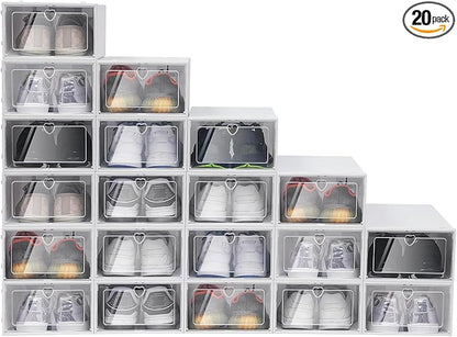 Bitodd 20Pcs Large Plastic Shoe Storage Boxes, Simple Modern Lightweight and by Unknown