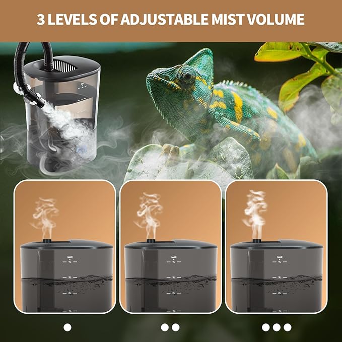 WACOOL Upgraded Digital Timing Reptile Fogger, 4L No Leak Reptile Humidifier - Image 5