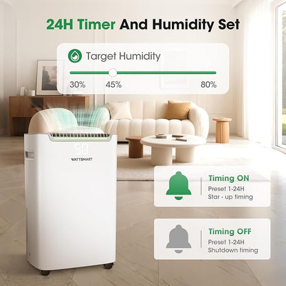 Dehumidifiers for Home with Drain Hose, 75 OZ Water Tank, 4500 Sq.Ft 55 Pints - Image 8