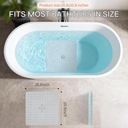 Anti-Slip Bathtub Shower mat, 20.8×20.8（Approximately 53×53cm） inch Soft - Image 3