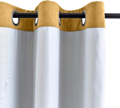 ChadMade Extra Wide Blackout Lined Premium Velvet Curtain Wheat 120Wx102L Inch - Image 3