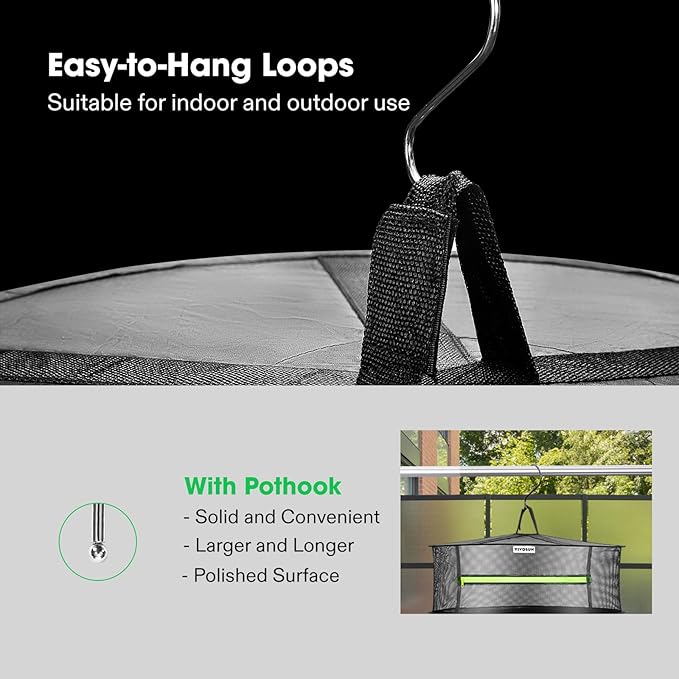 VIVOSUN 4-Layer Mesh Drying Rack Hanging Design - Image 4