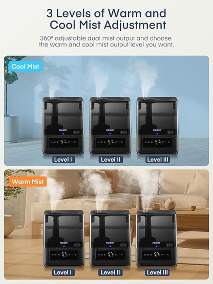 FOHERE Smart Humidifiers for Bedroom, 6L Warm and Cool Mist Quiet Humidifier - Image 7