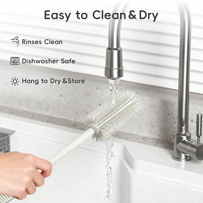 Silicone Cleaning Brush Kit, Water Bottle and Straw Cleaner Brush Set - Image 3