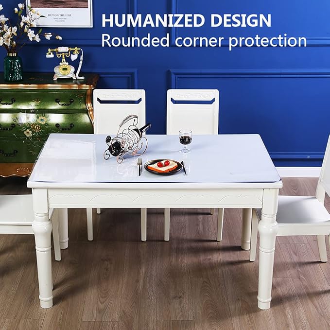 28x108 Clear Plastic Dining Table Protector Tablecloth Desk Pad Mat Wooden - Image 3