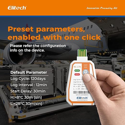 Elitech RC-17N NFC Disposable USB Temperature Data Logger PDF Report Light - Image 3