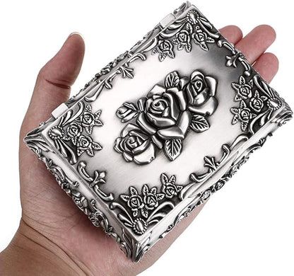Hipiwe Vintage Metal Jewelry Box Small Trinket Jewelry Storage box - Image 4
