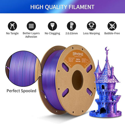 ERYONE Silk Dual Color PLA Filament 3D Printer 1.75mm +/- 0.03mm, Bicolor - Image 5