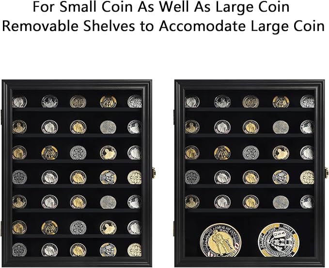 Jinchuan Military Challenge Coin Display Case 4 Pack Lockable Cabinet Rack - Image 5