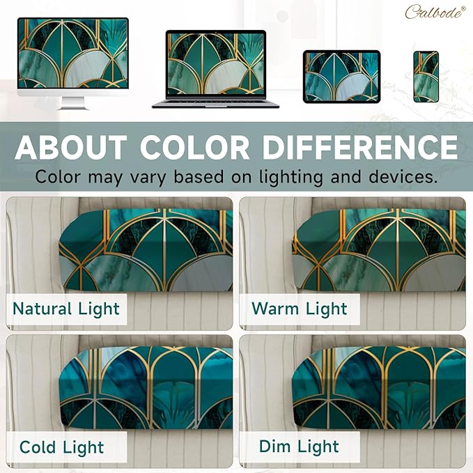 14Pcs Stretch Patio Cushion Cover, Art Deco Geometric Pattern Couch & Sofa - Image 6