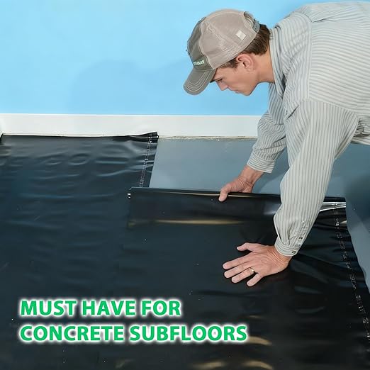6 Mil 360 sq. ft. Black Moisture Barricade Underlayment Polyethylene Film Roll - Image 6