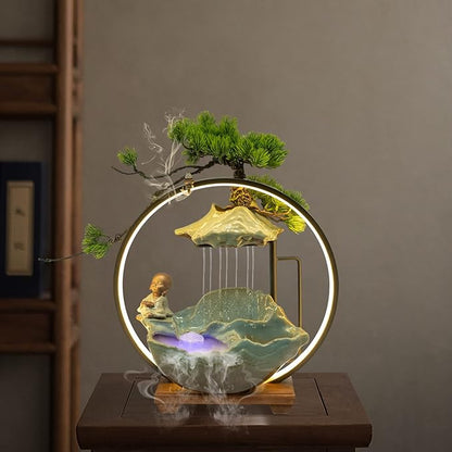 16In Bonsai Tree Statue Water Fountains Indoor Tabletop Waterfall Humidifier - Image 9