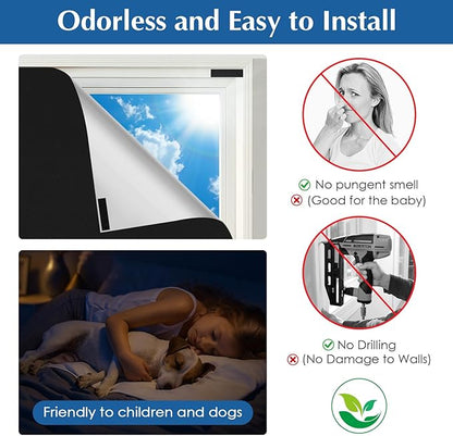 Blackout Window Cover, Portable Window Blinds, Travel DIY Window Black Out - Image 3