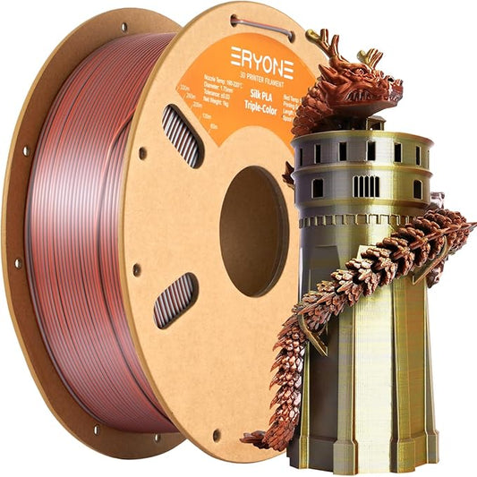 ERYONE Silk Tri Color PLA Filament 3D Printer 1.75mm +/- 0.03mm by ERYONE