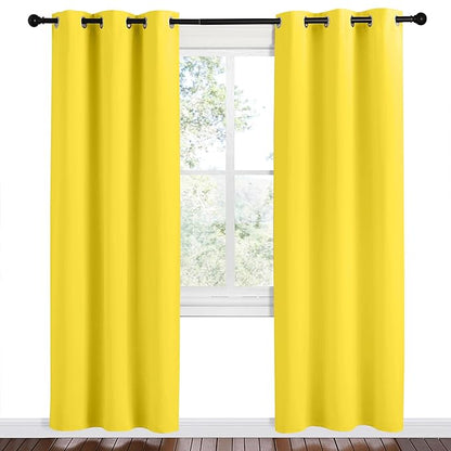 NICETOWN Bright Yellow Room Darkening Curtains - Image 2