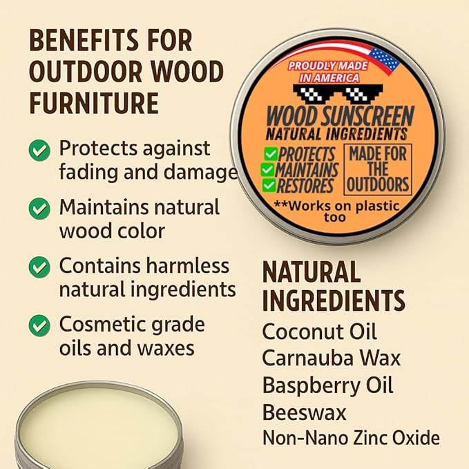 Wood Sunscreen Conditioner & UV Protectant Salve – USA Made Wood Outdoor - Image 3