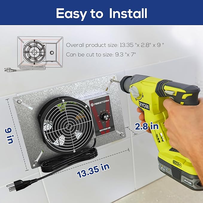 Abestorm 260CFM Crawlspace Ventilation Fans, IP-55 Rated Exhaust Fan - Image 4