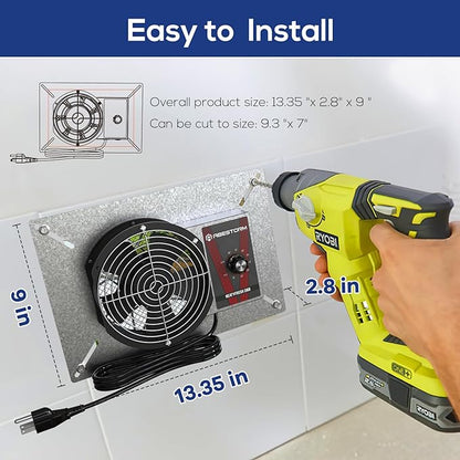Abestorm 260CFM Crawlspace Ventilation Fans, IP-55 Rated Exhaust Fan - Image 4